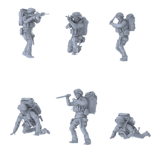 MRY-SFW LYGR442 Modern Chinese Highland Border Soldiers Six-Person Battle Move