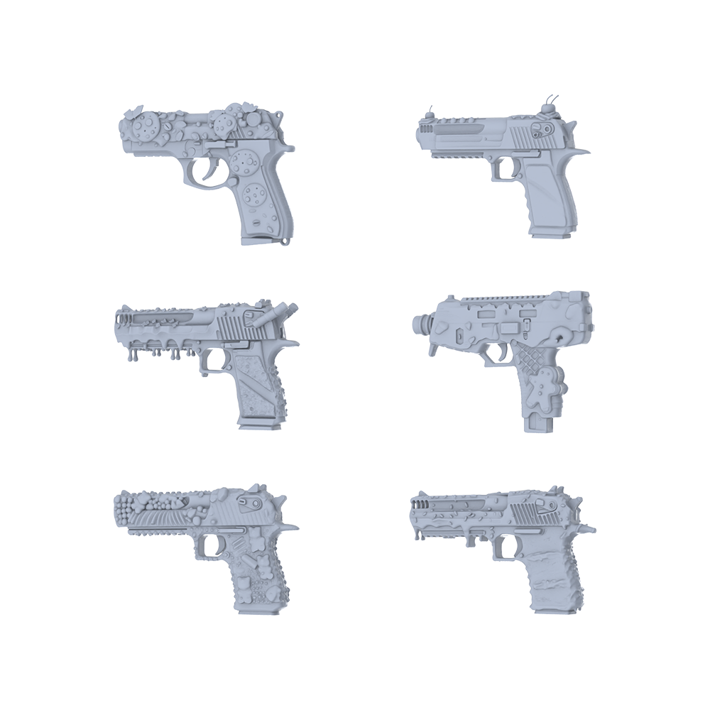 MRY-SFW LYGS084 Whimsical Food-Themed Compact Tactical Pistol Pack - 6 Unique Gingerbread & Icing Designs