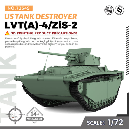 SSMODEL 549 Military Armoured Model Kit US LVT A-4/ZiS-2 Tank Destroyer