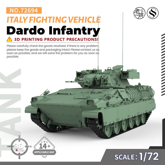 SSMODEL 694 V1.9 1/72(64,76,87) 25mm Military Model Kit Italy Dardo Infantry Fighting Vehicle