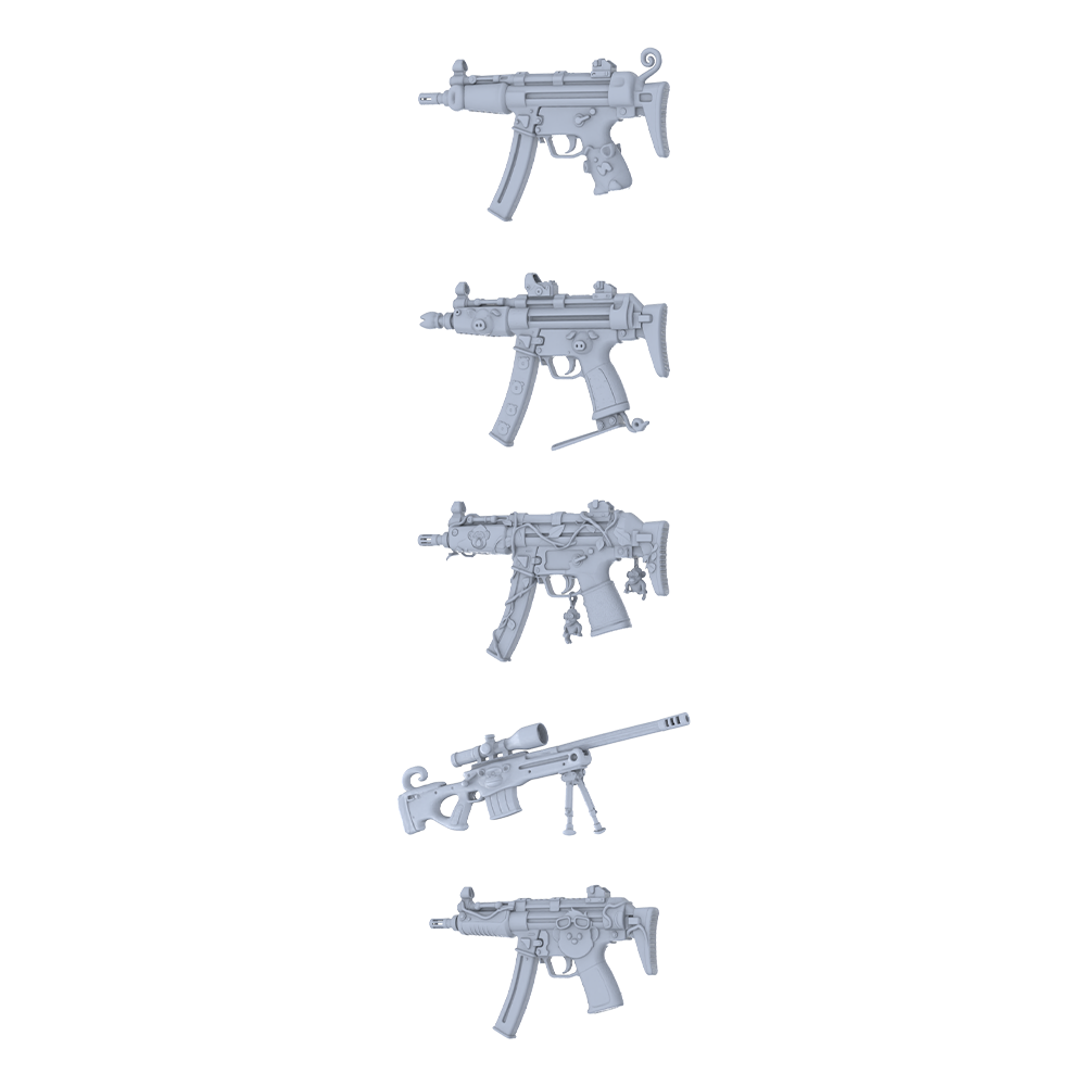 MRY-SFW LYGS290 Cartoon Decor Series - Practical Submachine Gun Kit Modified with Cute Cartoon Elements