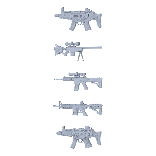 MRY-SFW LYGS140 Phoenix Fantasy Modified AR Rifle 3D Models - 5 Piece Untextured Set