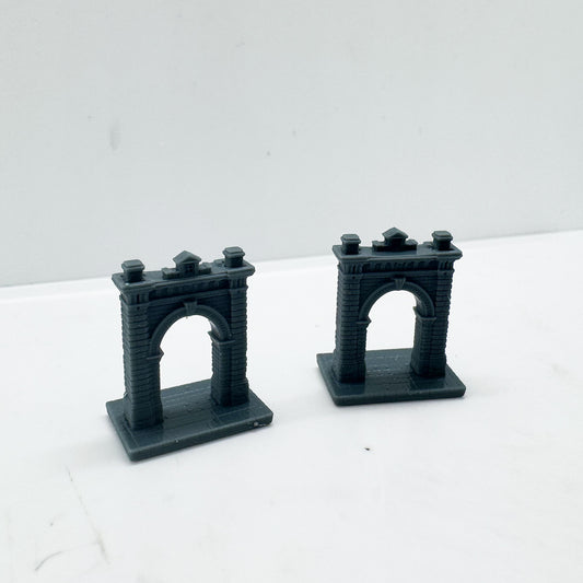 LYTS172 3D Printed European Retro Archway Model - Miniature Railway Scene Decor Ornament