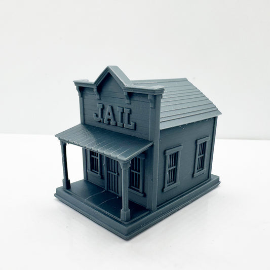 MRY-SFW LYTS118 Vintage Western Jail Building 3D Printed Retro Old West Prison Miniature for Diorama Builders Western Theme Enthusiasts or Desktop Decor