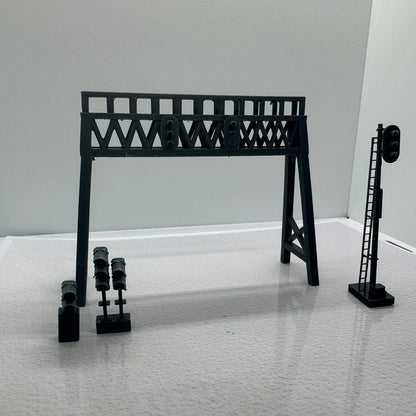 LYTS097  3D Printed Model Kit Model Railway Scenery Dwarf Block Signal And Bridge Set