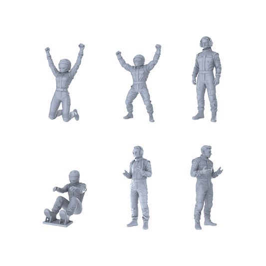 MRY-SFW LYTR389 Racing 5-Pack, Ideal Racing, Tabletop Painting Miniature Car Diorama Figures Scene Props Accessories Resin