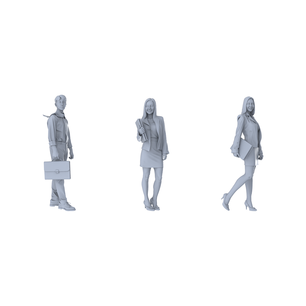 MRY-SFW LYTR489 Modern Professionals Business Office Group of 3 Miniature Car Diorama Figures Scene Props Accessories Resin