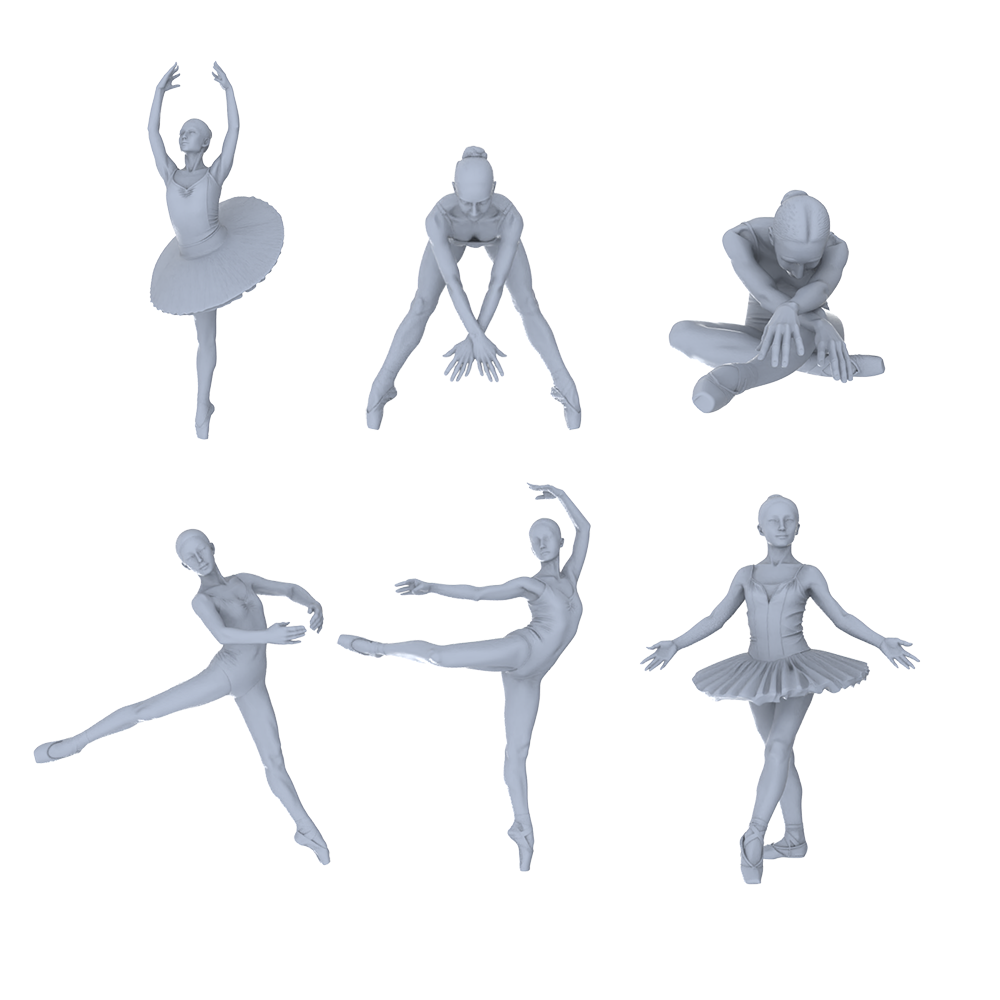 MRY-SFW LYTR749 Modern Ballet Pose Figure 6 pcs Miniature Car Diorama Figures Scene Props Accessories Resin
