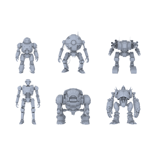 MRY-SFW LYGR134 Wasteland Style Doomsday Robot Standing Motion Game Theme Wargame Resin White Model Wargame Miniature Soldier Scene Character Hand Figure Hand Painted