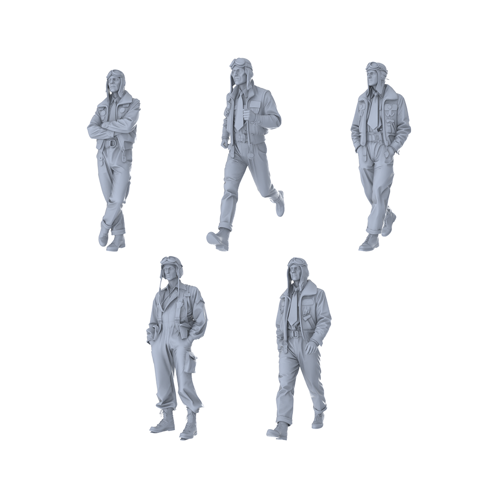 MRY-SFW LYGR198 US military World War II pilot World War II theme military model war flag resin white mold theme war chess miniature soldier scene character hand model hand painting
