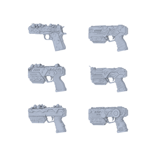 MRY-SFW LYGS077 Sweet Sci-Fi Dual-Style Modified Compact Weapon Set - 6 Futuristic & Dessert Variants (Untextured)