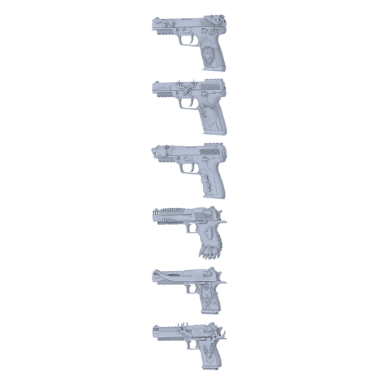 MRY-SFW LYGS277 Floral Beast Spirit Series - 6-Piece Classic Pistol Set Modified with Fierce Beast Elements