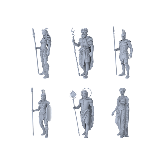 MRY-SFW LYTR471 Ancient Greek Mythology Deities Pantheon Group of 6 Miniature Car Diorama Figures Scene Props Accessories Resin