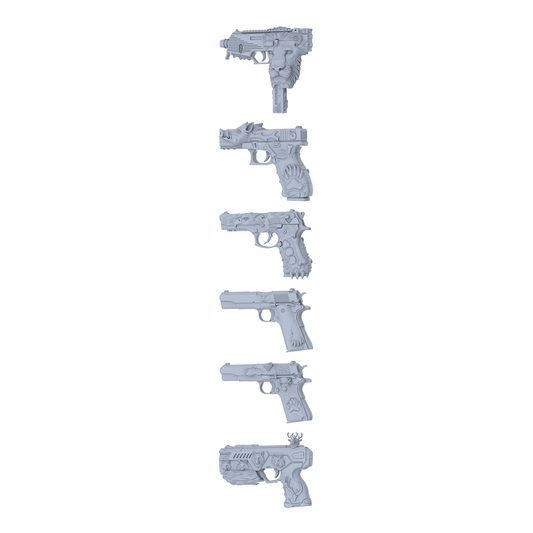 MRY-SFW LYGS271 Floral Beast Spirit Series - 6-Piece Classic Pistol Set Modified with Fierce Beast Elements