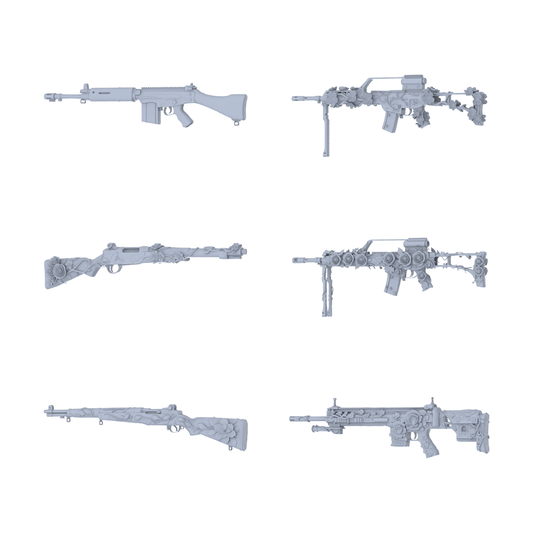 MRY-SFW LYGS186 Blooming Vintage-Themed Modified Classic Rifle Set - 6 Gentle Fantasy Variants (Untextured)