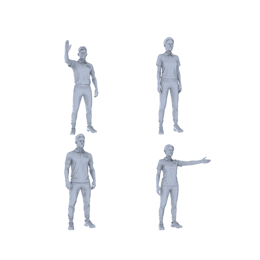 Yao's Studio LYTR331  Unpainted Sports Coach Miniatures 4-Pack | For Field Instruction Diorama & Hobby Painting Miniatures Diorama Resin Figures