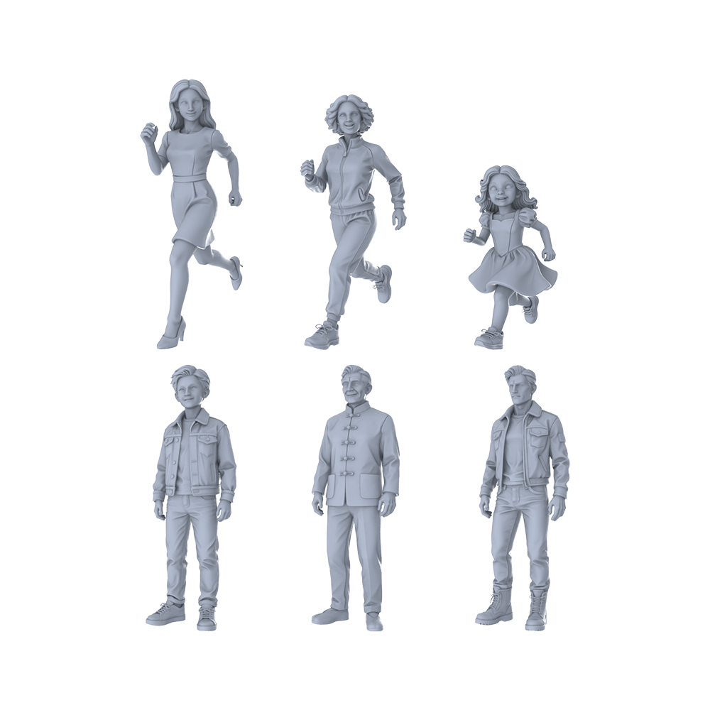 MRY-SFW LYTR385 Life Characters 6-Pack, Ideal Street, Scene Building Painting