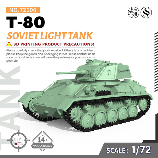 SSMODEL 606 Military Armoured Model Kit Soviet T-80 Light Tank