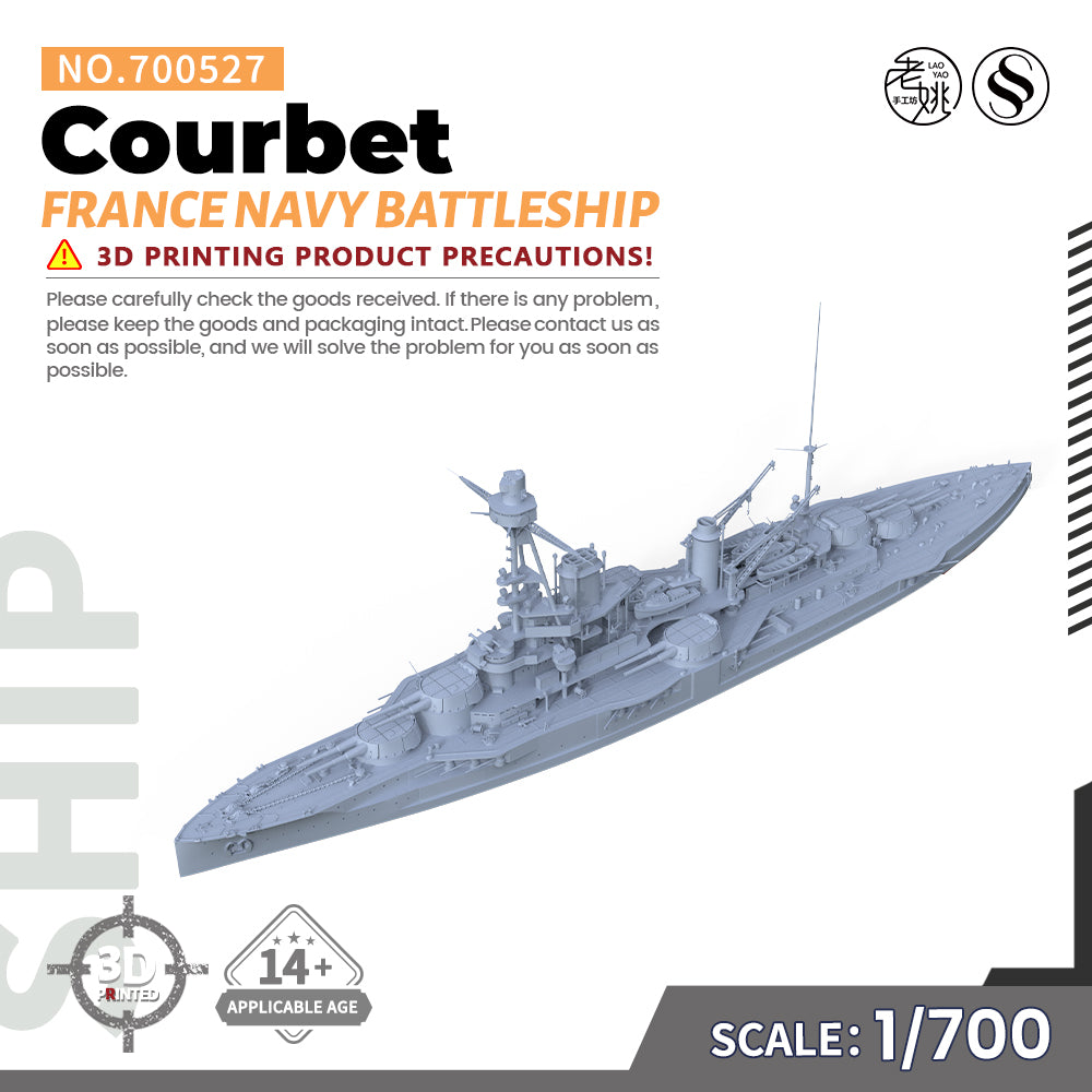 SSMODEL 527 Military Warship Model Kit France Navy Courbet Battleship