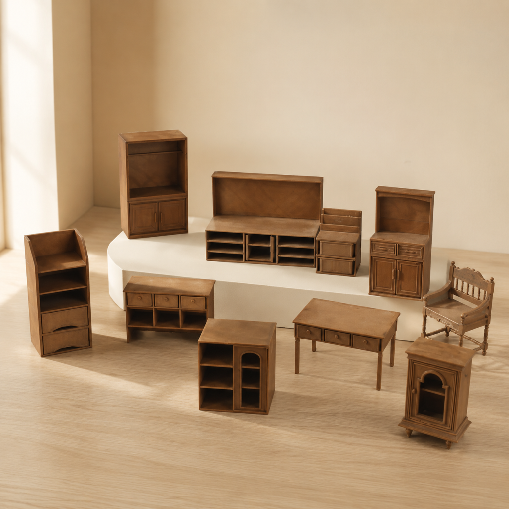 RHF0452 Mid-Century Modern Living Room Furniture & Decor Des – LCD 3D printed resin model kit, image 1