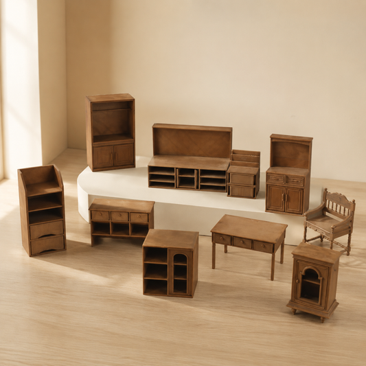 RHF0452 Mid-Century Modern Living Room Furniture & Decor Des – LCD 3D printed resin model kit, image 1