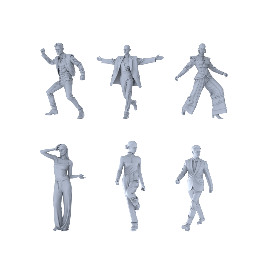MRY-SFW LYTR366  Fashion Runway Hexad 6-Figure Set,  Fashion Show, DIY Paintingation Miniature Car Diorama Figures Scene Props Accessories Resin