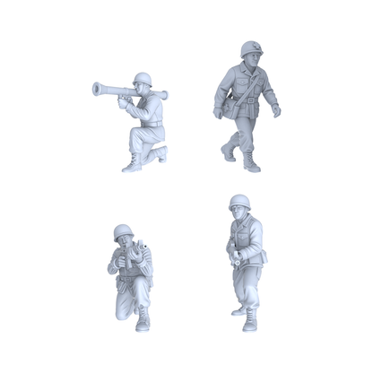 MRY-SFW LYGR136 WWII US Army Team Wargame Resin White Model Wargame Miniature Soldier Scene Character Hand Figure Hand Painted
