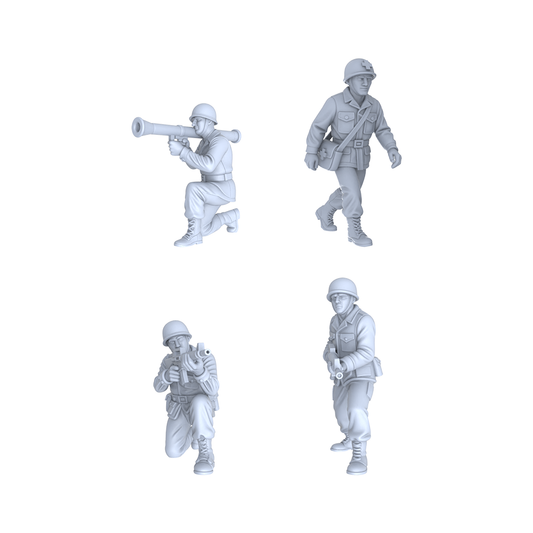 MRY-SFW LYGR136 WWII US Army Team Wargame Resin White Model Wargame Miniature Soldier Scene Character Hand Figure Hand Painted