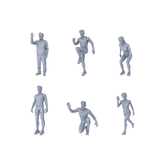 Yao's Studio LYTR325  Unpainted Track & Field Miniatures 6-Pack | For Sports Diorama & Hobby Painting Miniatures Diorama Resin Figures