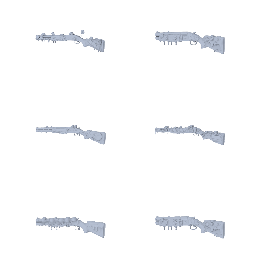 MRY-SFW LYGS058 Berry & Mineral Modified Lever-Action Rifle Collection - 6 Decorative Models