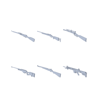 MRY-SFW LYGS007 Modern Mountain Recon Company Props - 6 Long-Barrel Sniper Rifle Set