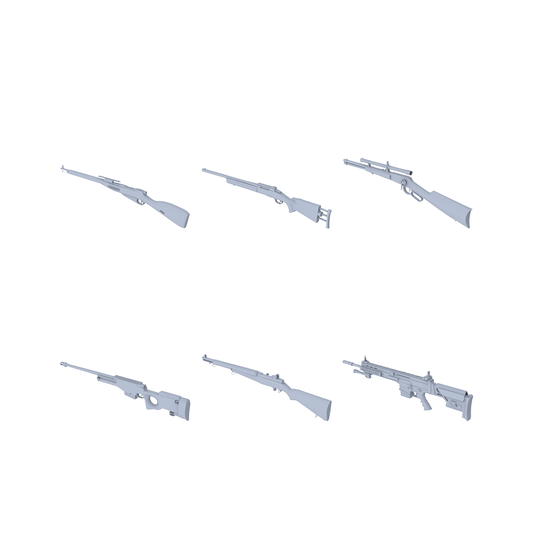 MRY-SFW LYGS007 Modern Mountain Recon Company Props - 6 Long-Barrel Sniper Rifle Set