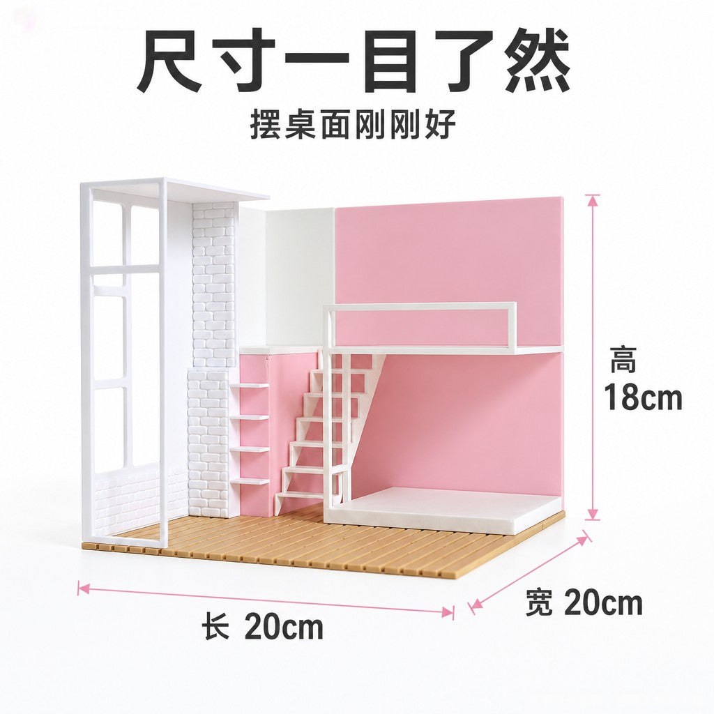 RHF0396 LOFT Apartment Miniature Frame, Single-Side Display  – LCD 3D printed resin model kit, image 2