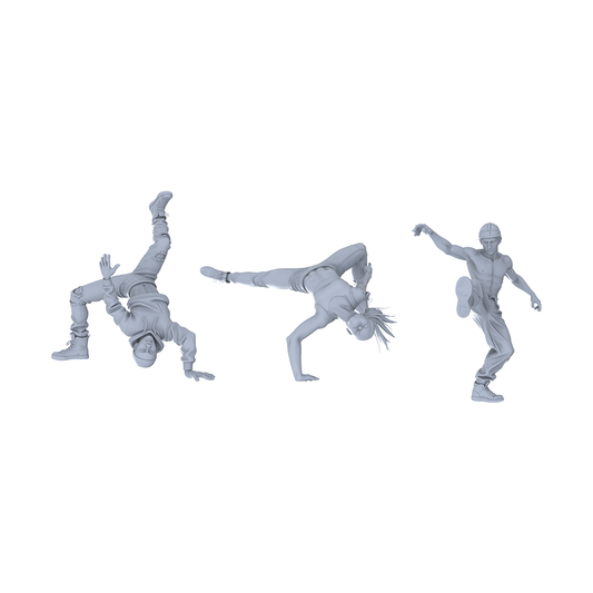 Yao's Studio LYTR135  Urban Sanitation Work Scene Resin Miniature Model 4-Figure Set - Sanitation Workers Unpainted DIY Model Painting Urban Scene Decor 1set