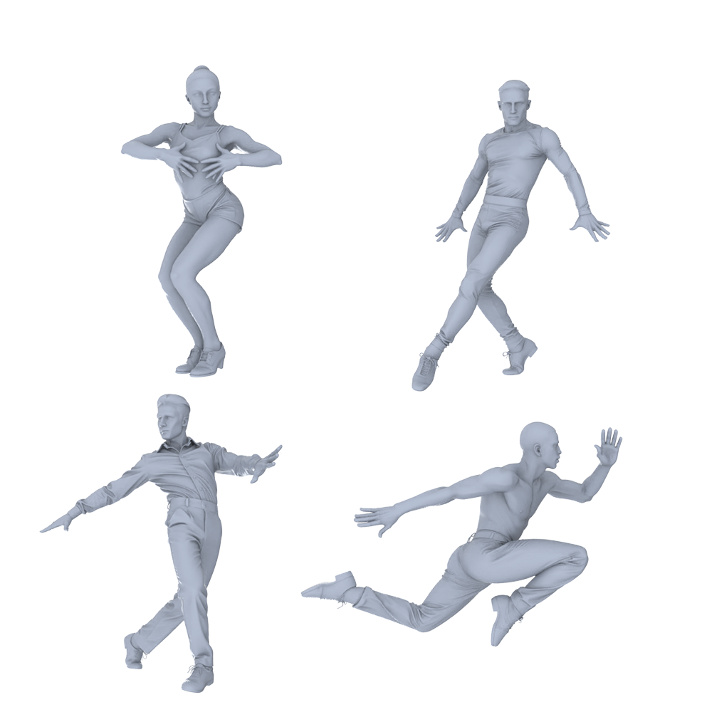 MRY-SFW LYTR758 Modern Competitive Dance Figure 4 pcs Miniature Car Diorama Figures Scene Props Accessories Resin