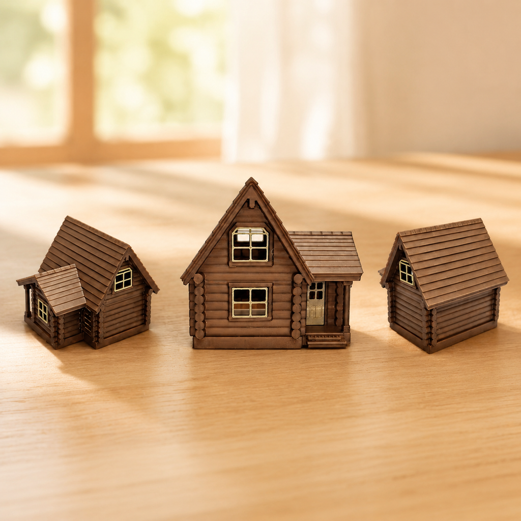 RHF0428 Farm Spire Attic Log Cabin Desktop Ornament Sand Table Architecture Architectural Model Miniature House Small-scale Landscaping