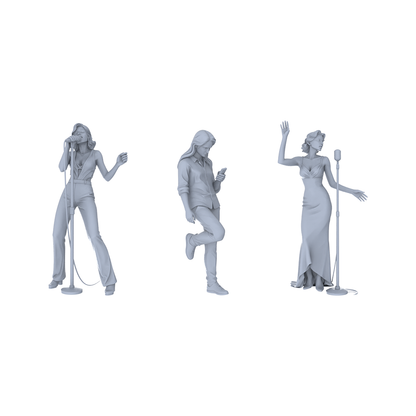 Yao's Studio LYTR212 Unpainted Miniature 3-Piece Set - Live Performance Models for Lifelike Diorama Projects Miniatures Diorama Resin Figures