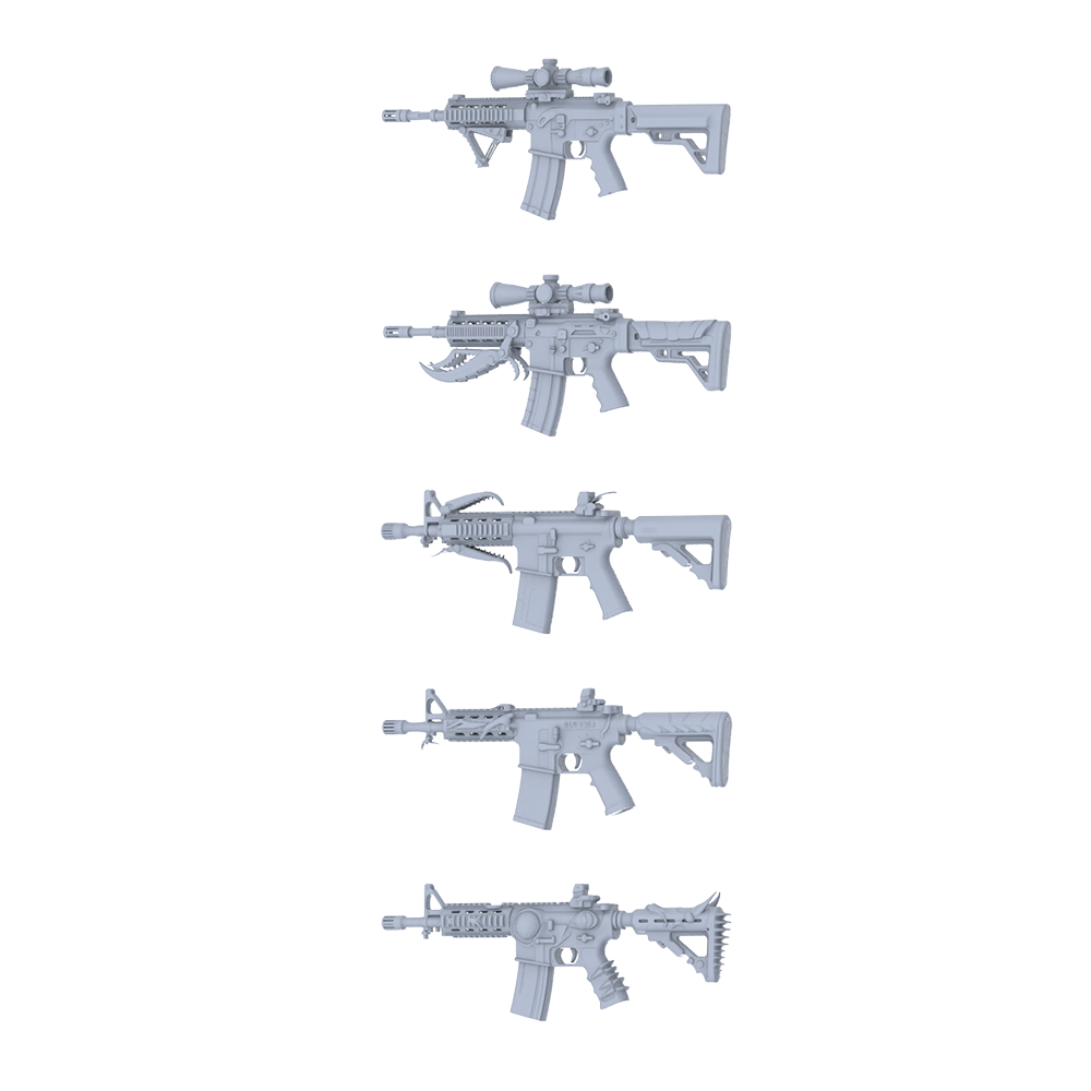 MRY-SFW LYGS317 Spike Fang Series - 5-Piece Close-Quarter Assault Rifle Set Modified with Spike & Horn Elements