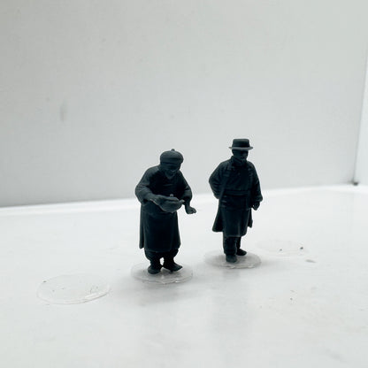 MRY-SFW LYTS141 3D Printed Republican Era Retro Market Vendor 3psc Teahouse Keeper & Peddler Figure Models for Old Street Diorama HO Scale