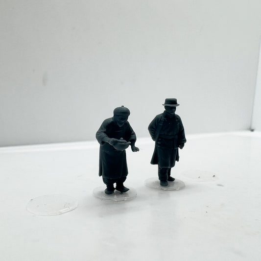 MRY-SFW LYTS141 3D Printed Republican Era Retro Market Vendor 3psc Teahouse Keeper & Peddler Figure Models for Old Street Diorama HO Scale