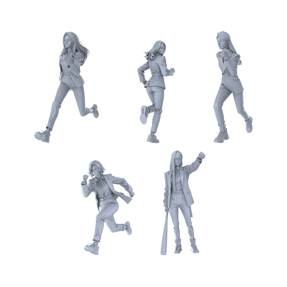MRY-SFW LYGR178 On The Run Female Warrior Chess Resin White Model War Game Miniature Soldier Scene Character Figure Hand Painted
