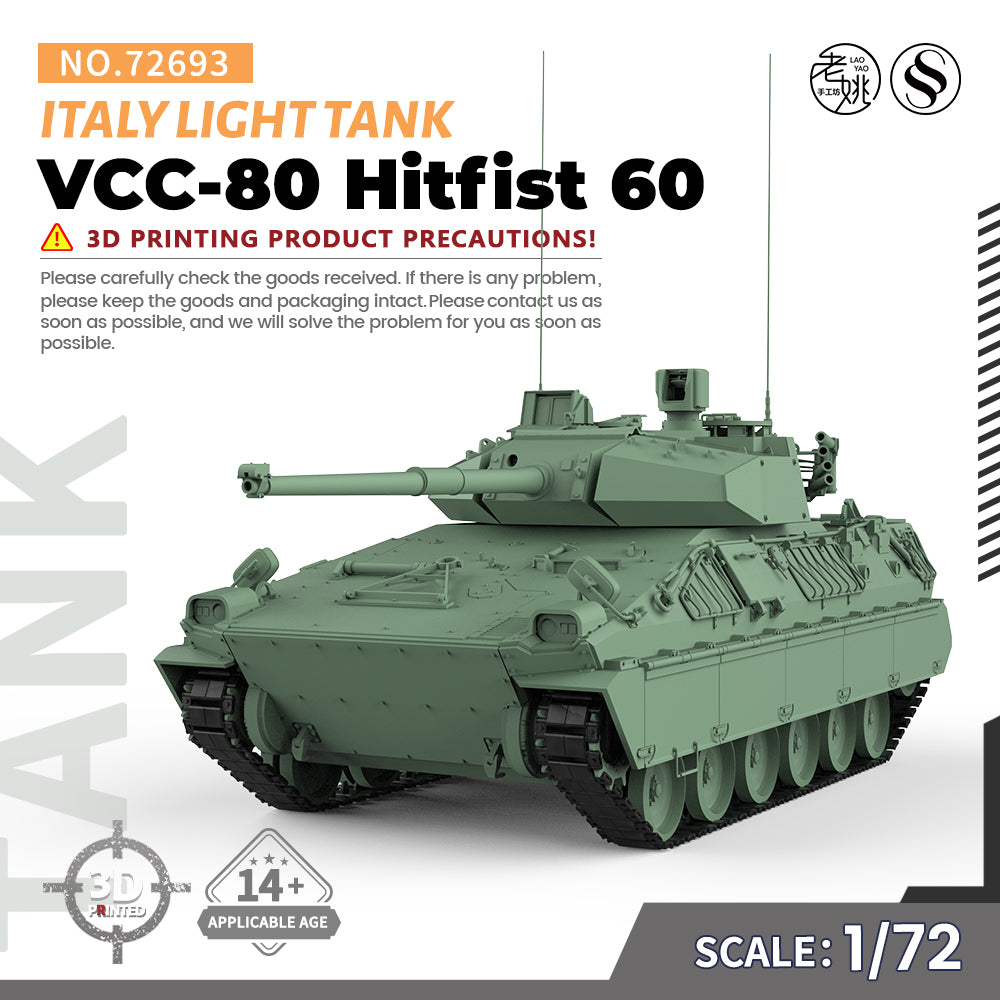 SSMODEL 693 Military Armoured Model Kit Italy VCC-80 Hitfist 60 Light Tank