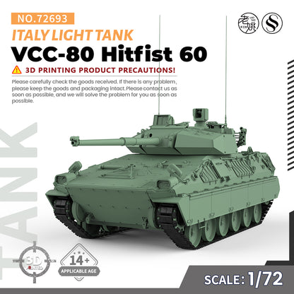 SSMODEL 693 Military Armoured Model Kit Italy VCC-80 Hitfist 60 Light Tank