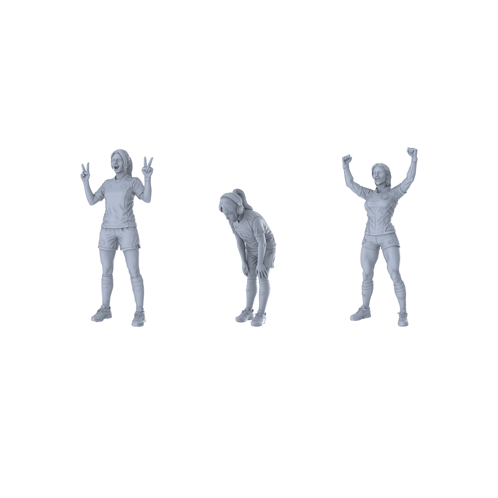 MRY-SFW LYTR380  Female Footballers 6-Pack, Ideal Stadium, Tabletop Painting Miniature Car Diorama Figures Scene Props Accessories Resin