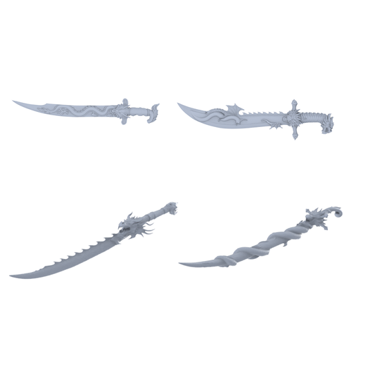 MRY-SFW LYGS367 Modern Dragon Pattern Battle Sword 4 pcs