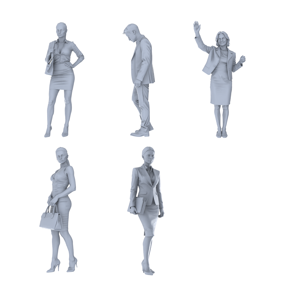 MRY-SFW LYTR702 Modern Figure Professional Businesswoman Commuting 5 pcs Miniature Car Diorama Figures Scene Props Accessories Resin