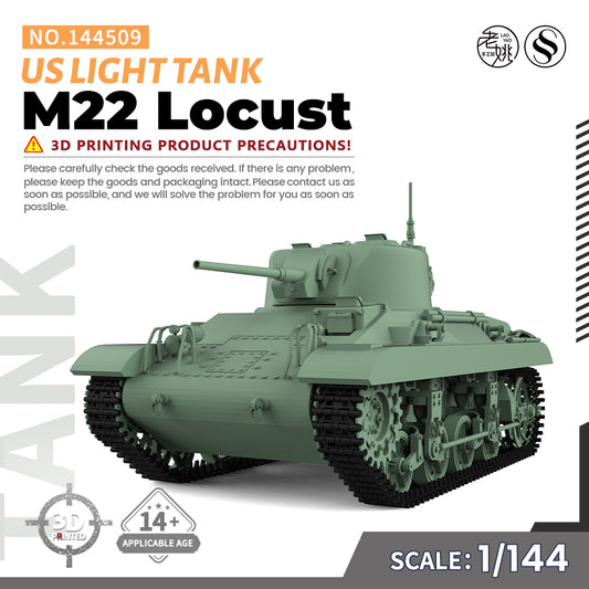 SSMODEL 144509 1/144 Military Model Kit US M22 Locust Light Tank V1.7