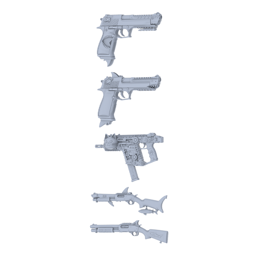 MRY-SFW LYGS224 Contrast Fantasy Custom Firearm Pack - 5 Unique Mechanical Cat/Shark/Fin Designs