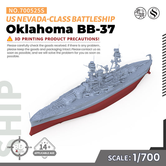 SSMODEL 525S Military Warship Model Kit US Navy Oklahoma Nevada-class Battleship BB-37