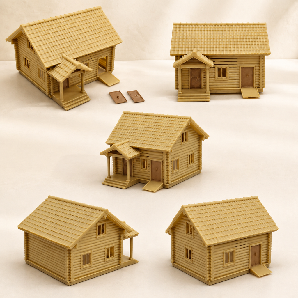 RHF0427 Farm Spire Cabin Desktop Ornament Sand Table Archite – LCD 3D printed resin model kit, image 1